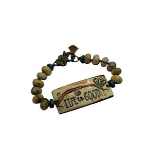 Mud Love Ceramic Life Is Good Beaded Bracelet - NWOT